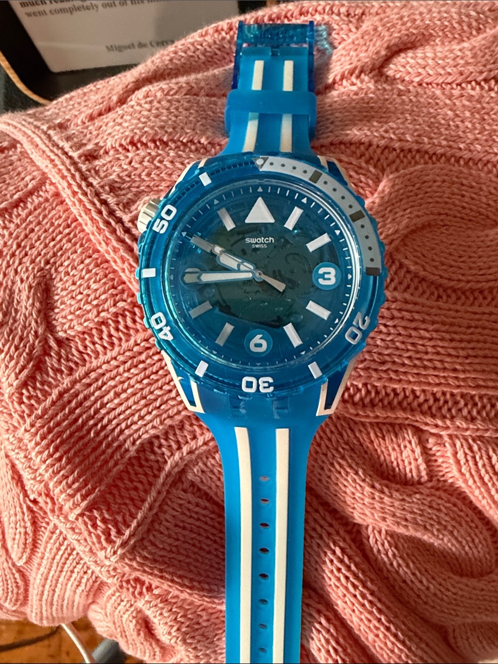 Swatch Blue and White Sport Watch